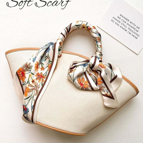 59" Mulberry Silk Like Head Scarf Women's Fashion Square Neck Satin Scarfs for B - Picture 4 of 7